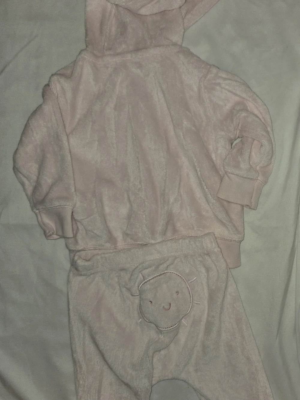 Carter's Plush Hooded Jogging Set in Light Pink SZ 3M
